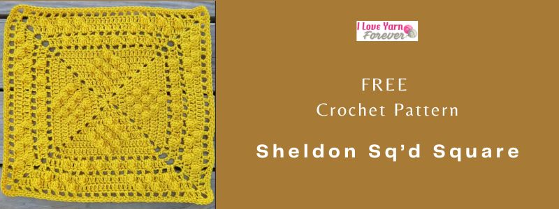 Sheldon Sq’d Square -free crochet pattern ILYF featured cover