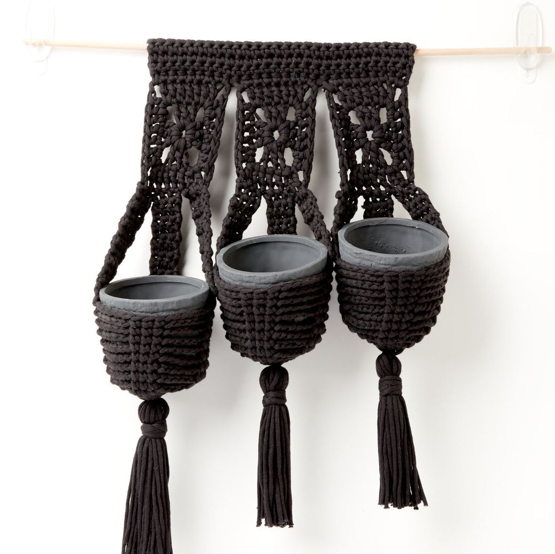 Crochet Hanging Plant Trio - Free Crochet Pattern