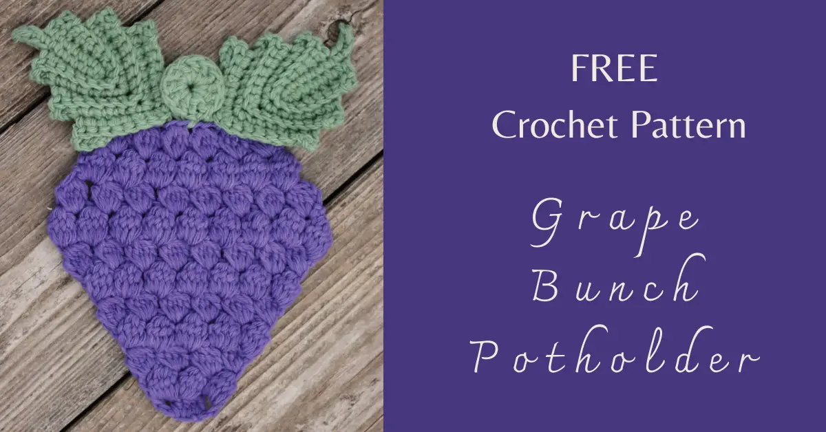 Download FREE Crochet Pattern: Grape Bunch Potholder - I Love Yarn Forever