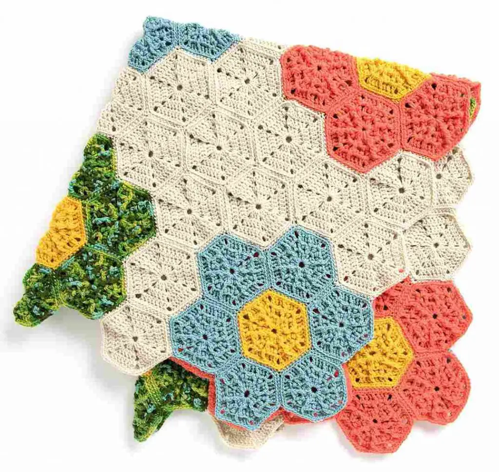 Crochet Flower Patch Throw - free flower crochet pattern