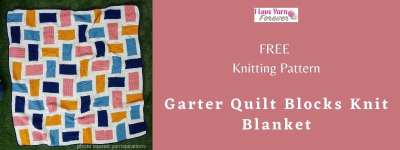 Garter Quilt Blocks Knit Blanket featured cover