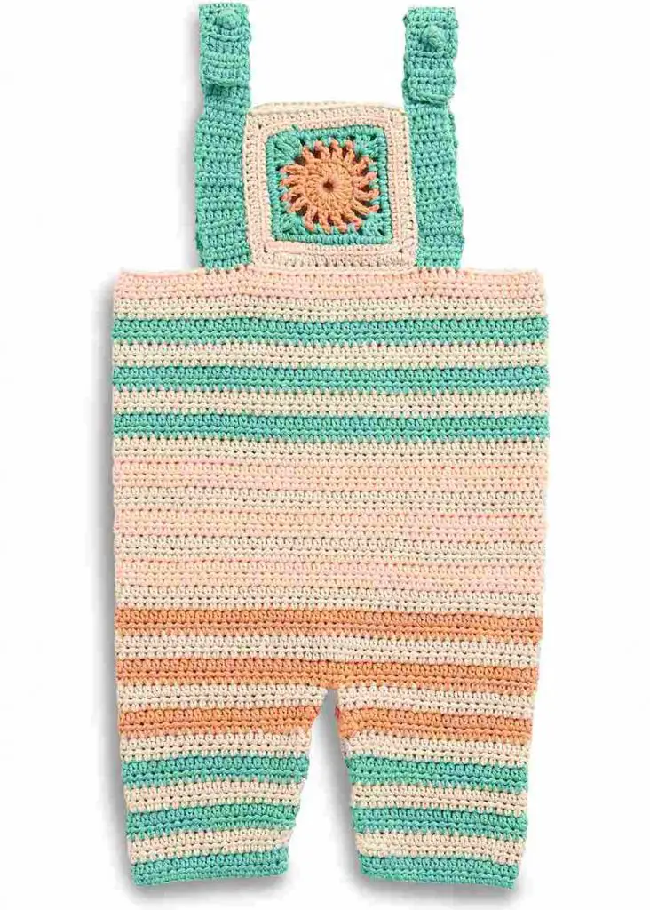 Free Crochet Pattern: Crochet Playtime Baby Romper from Yarnspirations
