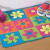 Free Crochet Pattern: Flower Power Rug by Yarnspirations