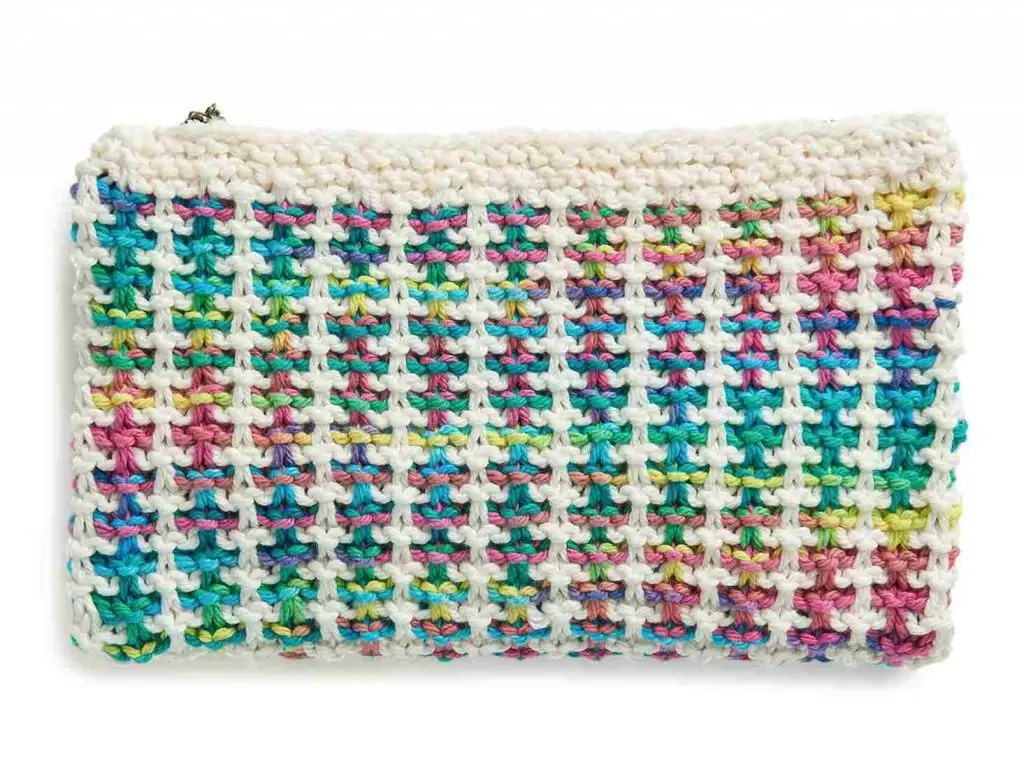 free knitting pattern - Tweed Stitch Knit Rectangular Case by Yarnspirations