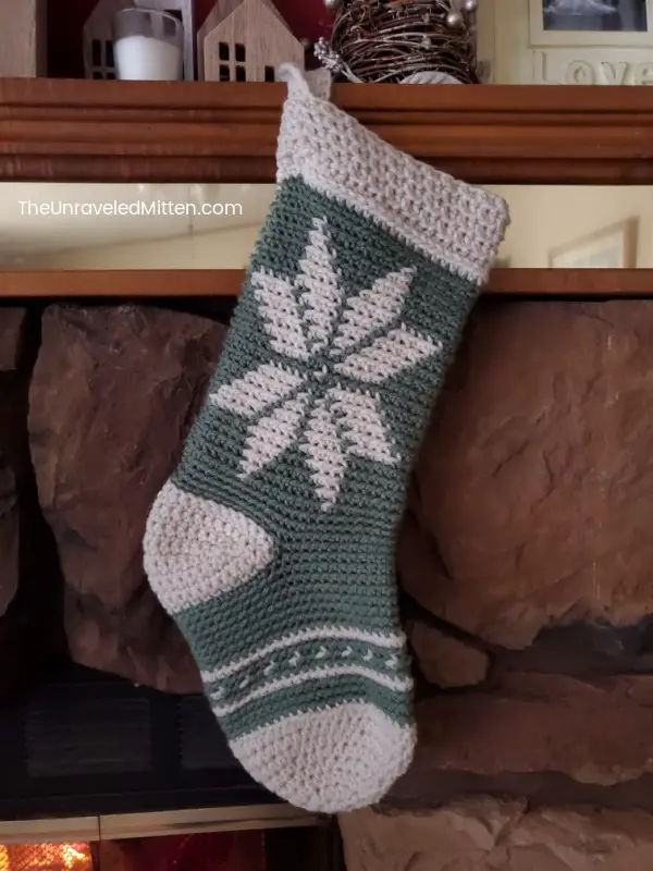 Nordic Snowflake Stocking - Free Crochet Pattern by Heather of The Unraveled Mitten