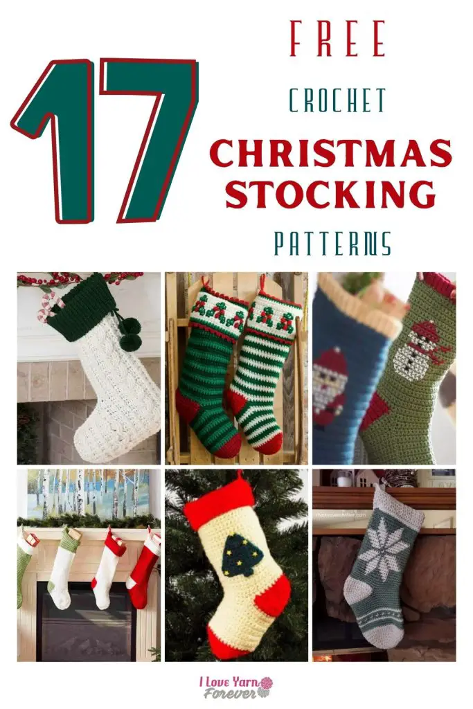 Crochet Christmas Stocking Patterns roundup - ILYF Pinterest