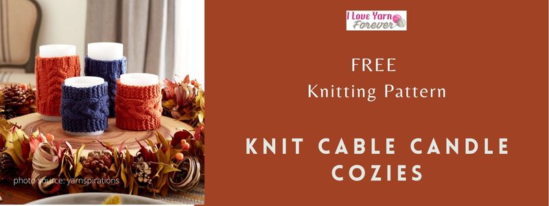 Knit Cable Candle Cozies Free Knitting Pattern featured cover