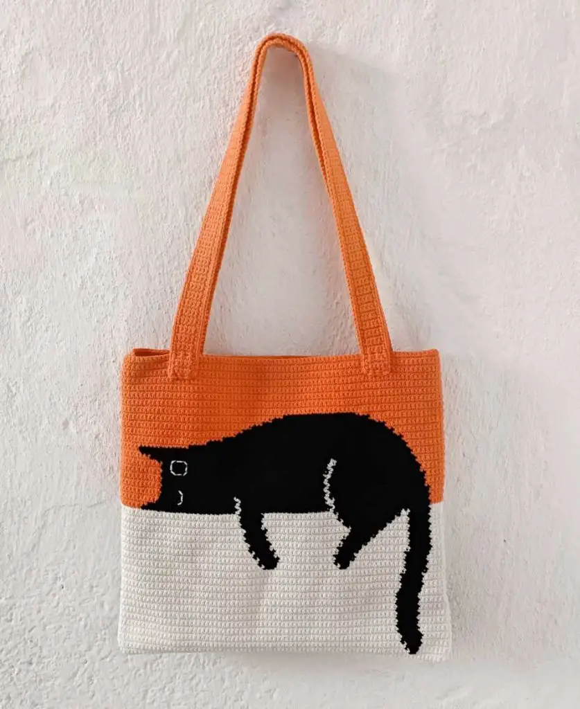 Crochet Bag Black Cat Pattern-digital download_