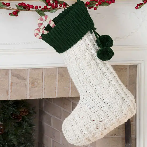 Crochet Cable Stocking - free Christmas crochet pattern