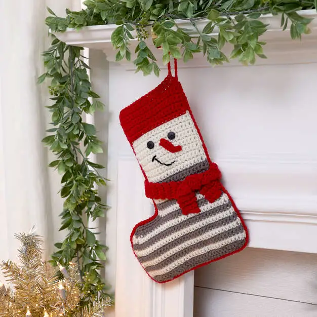 Crochet Snowman Stocking - Free Crochet Pattern
