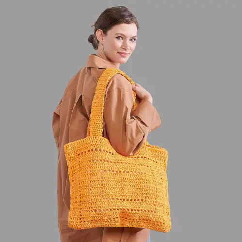 Filet Crochet Tote Bag - Free Crochet Pattern