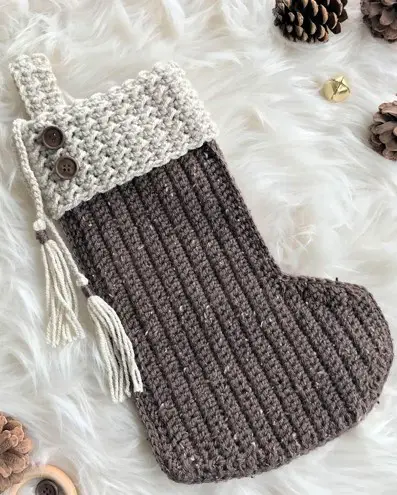 Joyeux Noel Christmas Stocking Crochet_