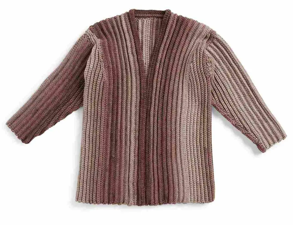 Ribbed Crochet Cardigan - Free Crochet Pattern_