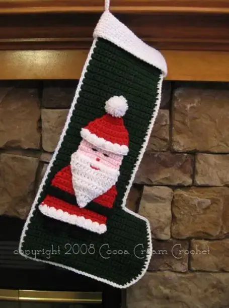 Santa Stocking - Free Christmas Crochet Pattern_