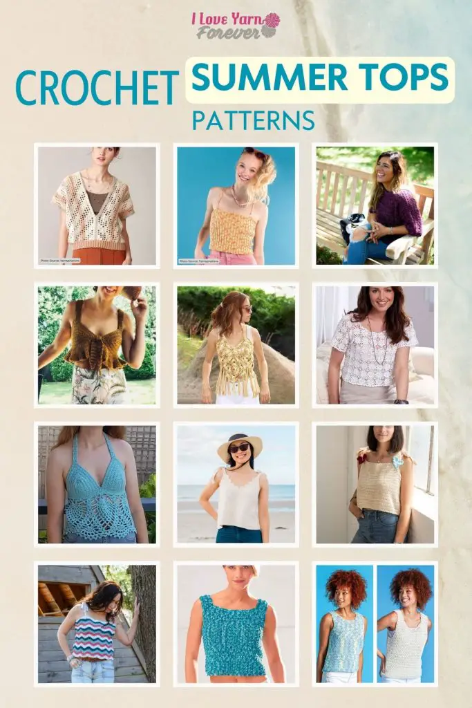 Crochet Summer Tops Free Patterns roundup - ILYF Pinterest