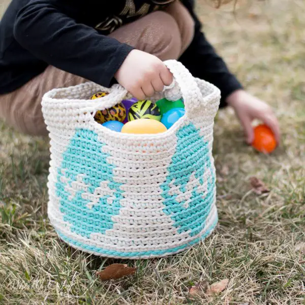 Easter Egg Basket Crochet - free crochet tutorial