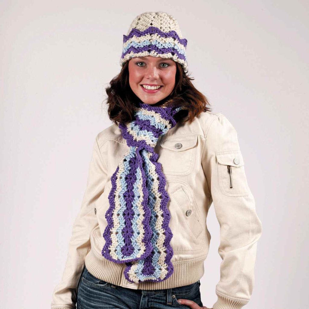 Ripple Hat & Scarf - free crochet pattern_