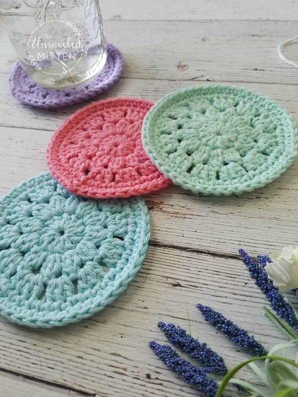 Spring Blooms Coaster - free crochet pattern
