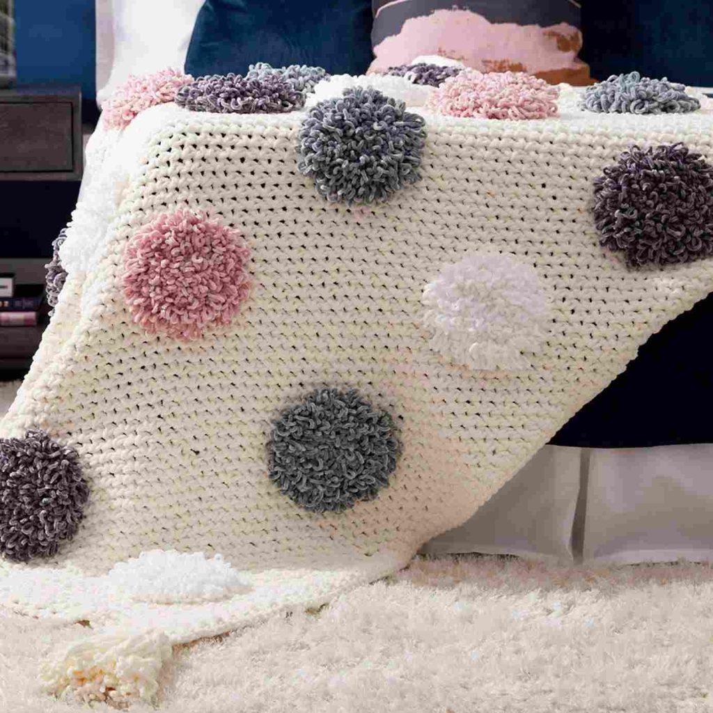Loopy Dots Blanket - frree crochet pattern_