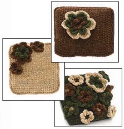 Pillow Trio with Flowers - Free Crochet Pattern