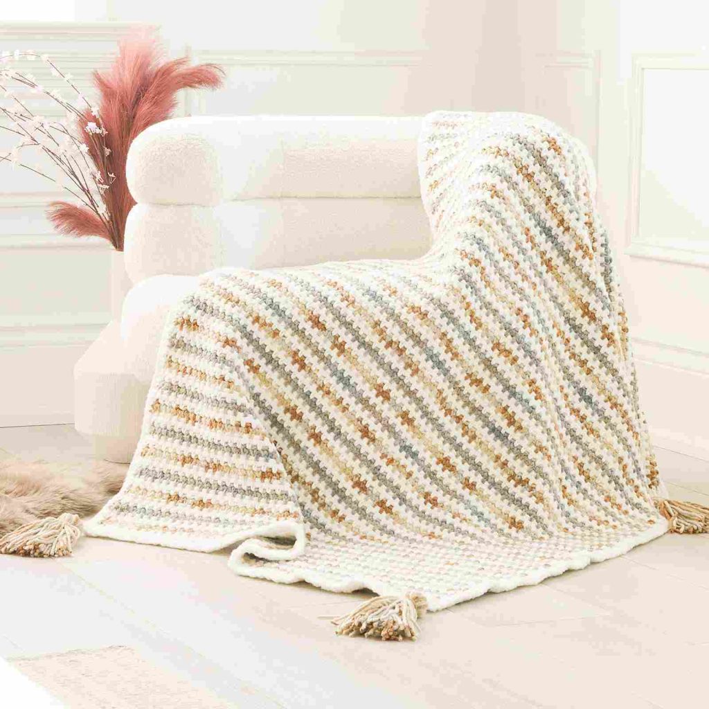 Simple Stripes Crochet Blanket - free crochet pattern_