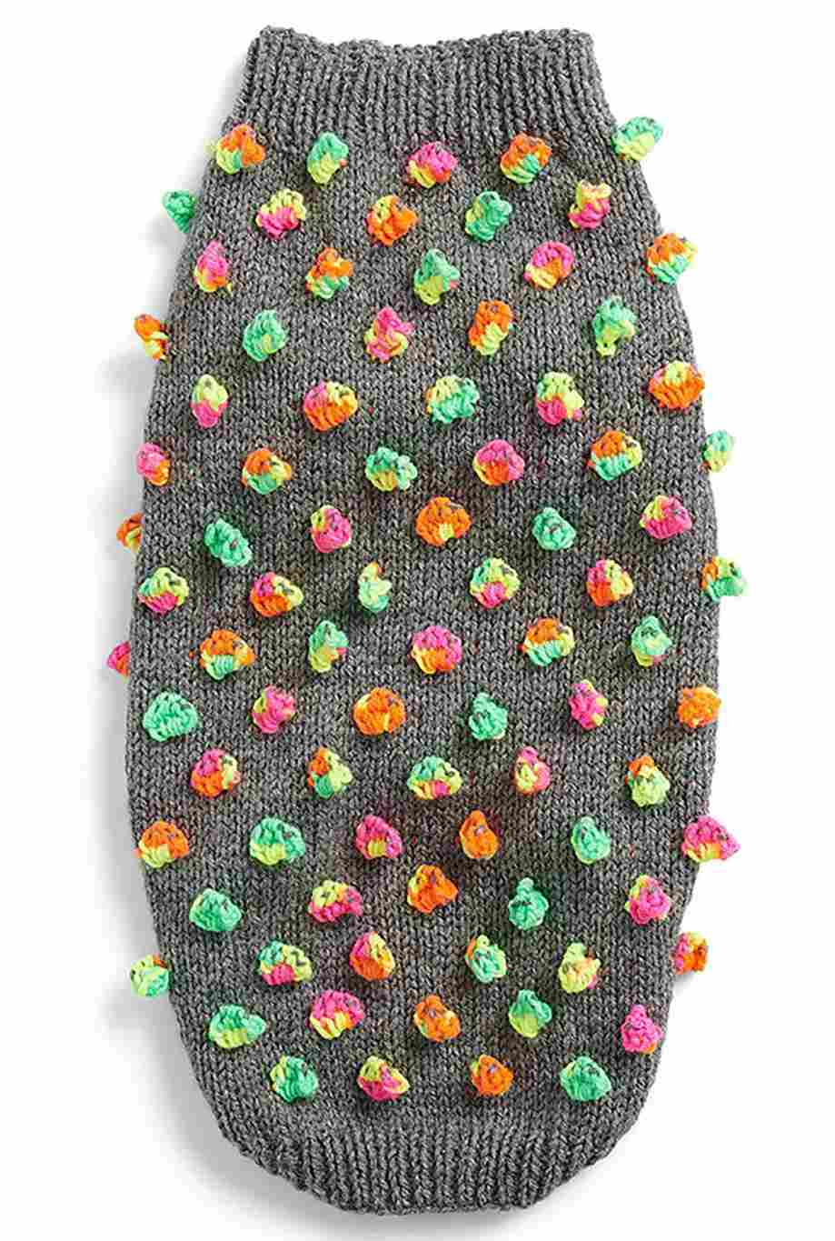 Bobble Kaleidoscope Knit Dog Coat - Free Knitting Pattern