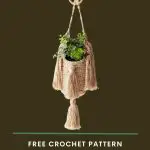 Boho Fringed Crochet Plant Hanger - free crochet pattern - Pinterest - ILYF