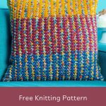 Knit Tweedy Pillow - free knitting pattern - ILYF featured cover