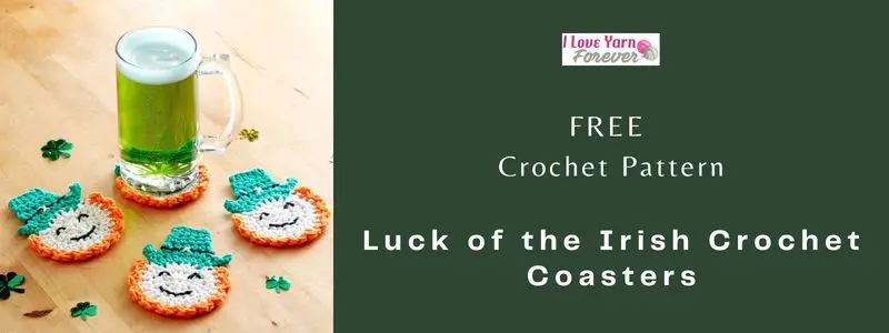 Luck of the Irish Crochet Coasters - free crochet pattern - ILYF featured cover