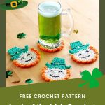 Luck of the Irish Crochet Coasters - free crochet pattern -Pinterest - ILYF