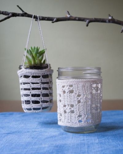 Luminarie Cozy and Hanging Planter - Free Crochet Pattern