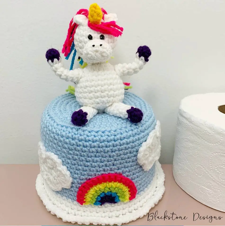 Unicorn Toilet Paper Cover - Free Crochet Pattern