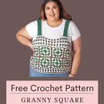 Granny Square Motifs Top - free crochet pattern Pinterest - ILYF