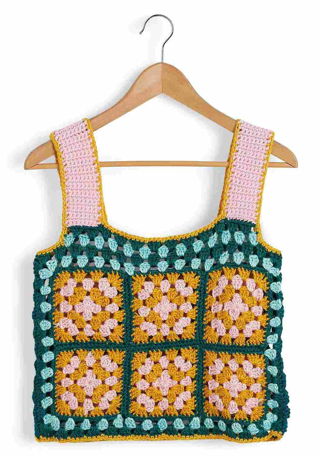Granny Square Motifs Top - Free Crochet Pattern