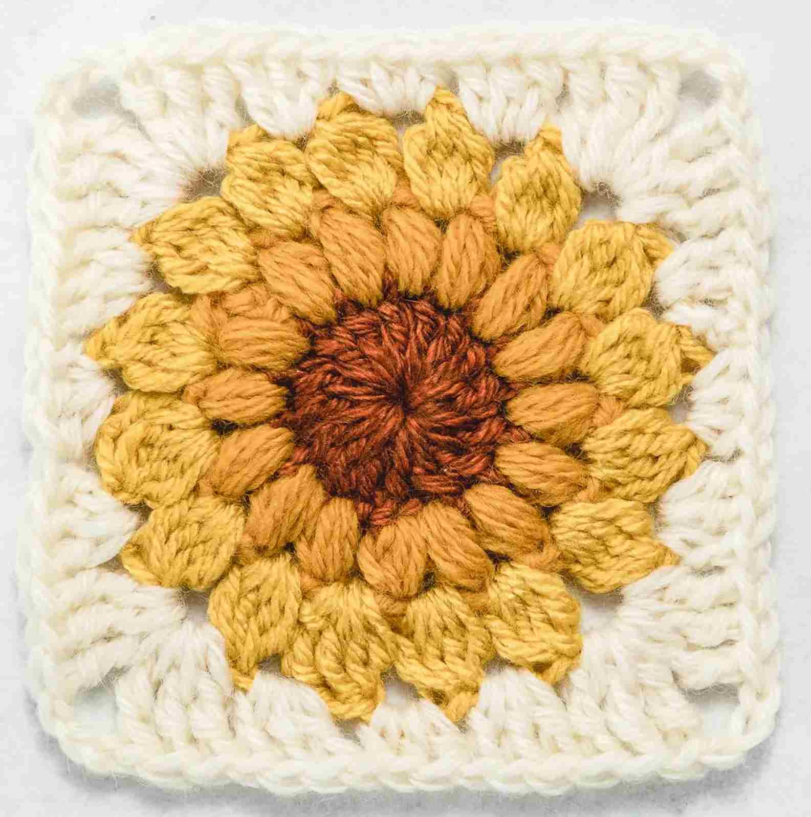 Sunflower Granny Square - Free Crochet Pattern