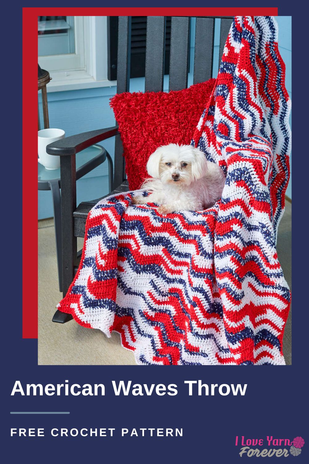 Free Crochet Pattern: American Waves Throw - I Love Yarn Forever