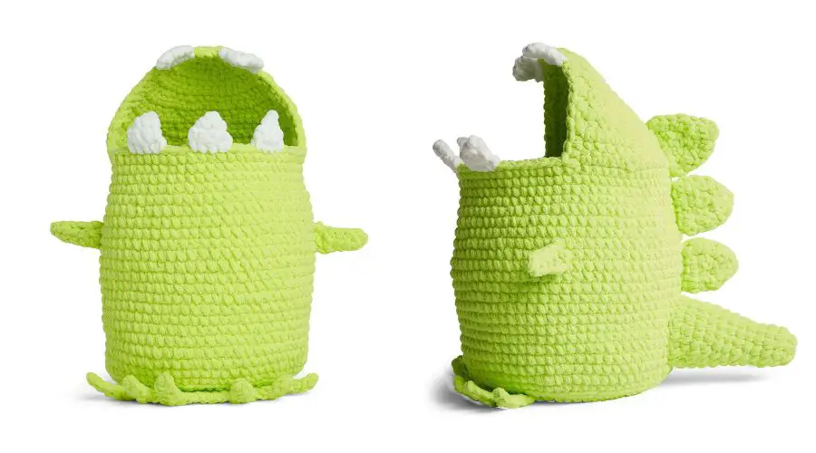 Crochet Dinosaur Toy Storage Basket - Free Crochet Pattern