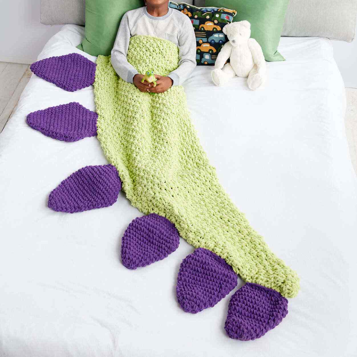 Dino Tail Crochet Snuggle Sack - Free Crochet Pattern
