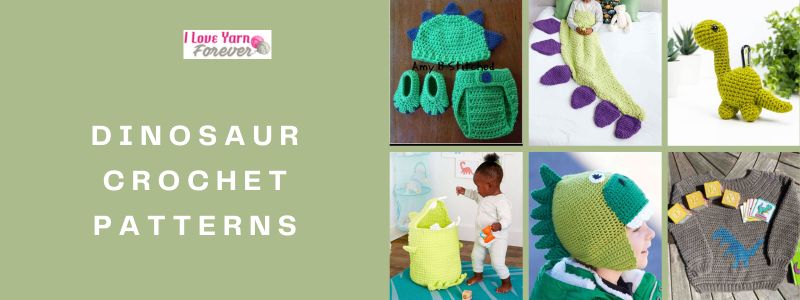Dinosaur Crochet Patterns roundup ILYF featured cover