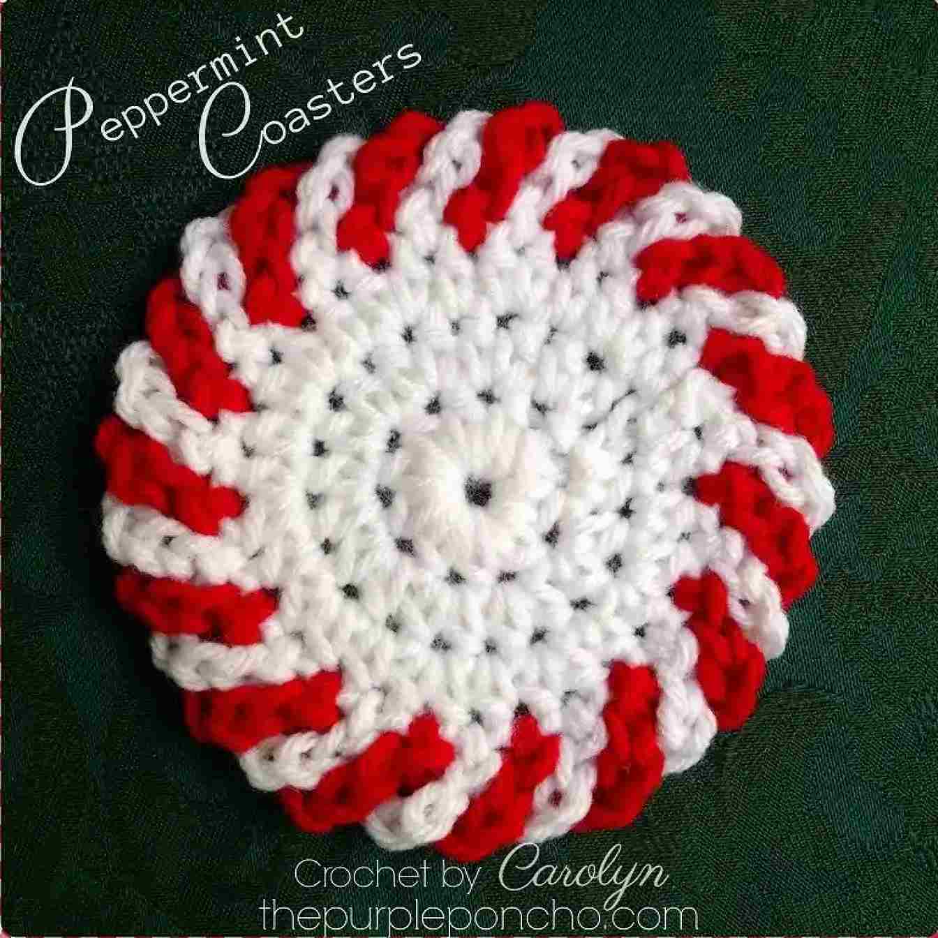 Peppermint Coasters - Free Crochet Pattern