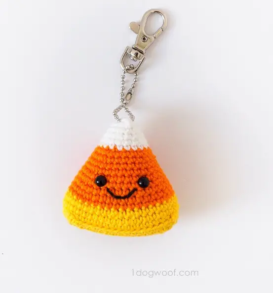 Candy Corn Amigurumi Keychain - Free Crochet Pattern