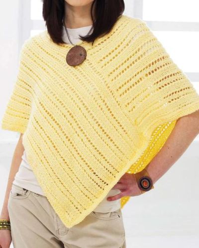 Basic Knit Poncho - Free Knitting Pattern