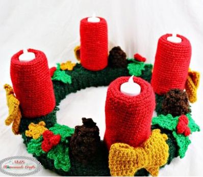 Advent Wreath - free crochet pattern