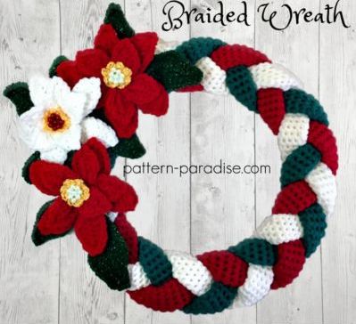 Braided Christmas Wreath - free crochet pattern