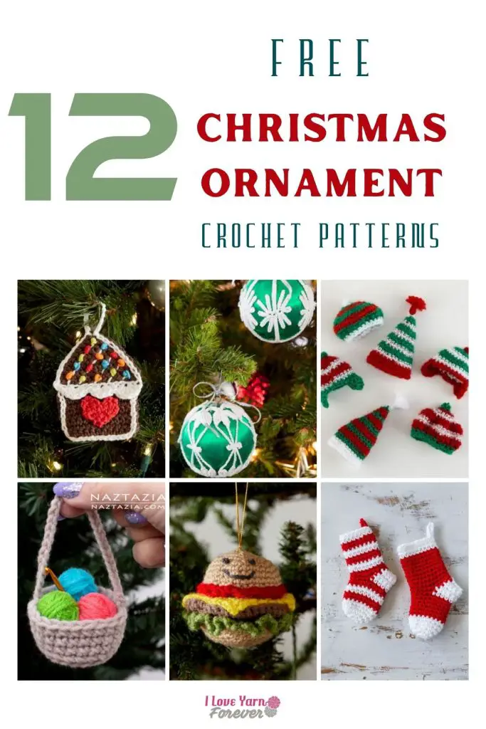 Christmas Ornament Crochet Patterns roundup ILYF Pinterest