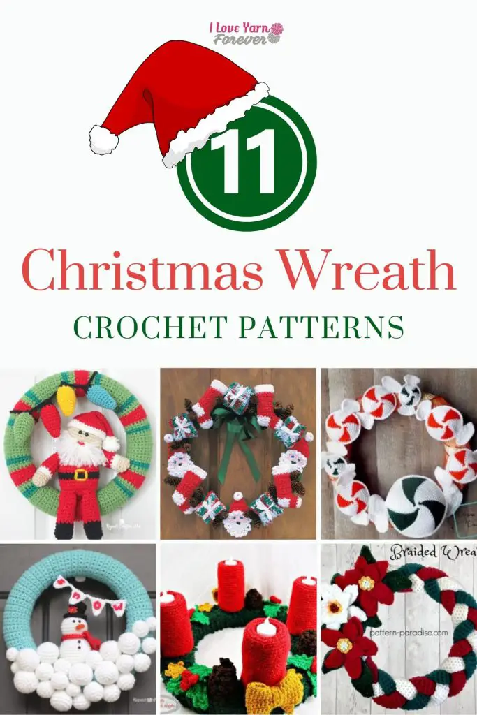 Christmas Wreath Crochet Patterns ILYF Pinterest