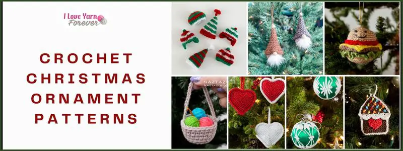 Crochet Christmas Ornament Patterns roundup - ILYF featured cover