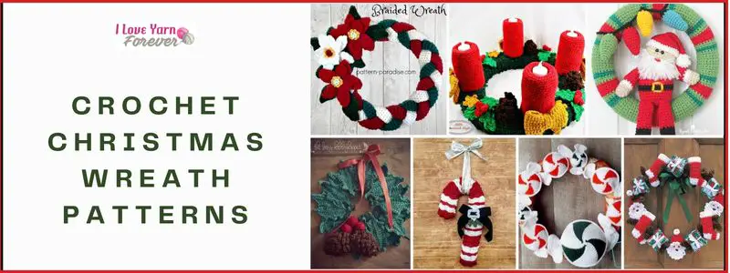 Crochet Christmas Wreath Patterns roundup - featured cover - ILYF
