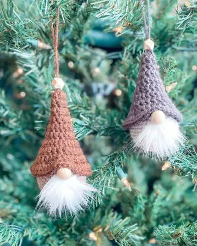 Crochet Gnome Ornament - free crochet pattern