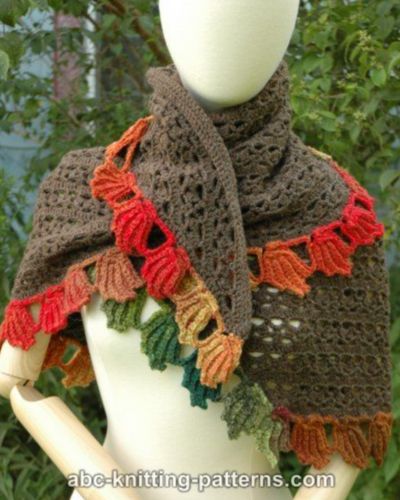 Fall Leaf Stole - free crochet pattern